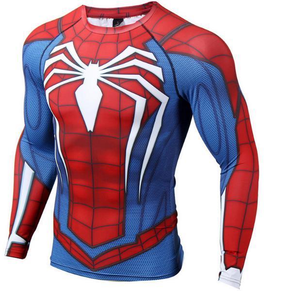 Spiderman "PS4 Advanced Suit" Long Sleeve Compression Rashguard-RashGuardStore