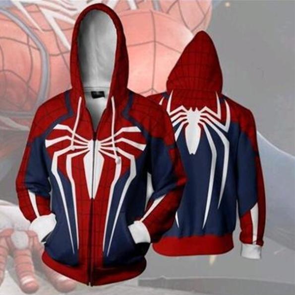 Spiderman 'PS4 Advanced Suit' Zip Up Hoodie-RashGuardStore