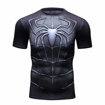 Spiderman "Venom" Short Sleeve Compression Rash Guard-RashGuardStore