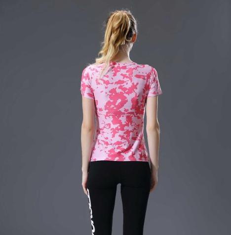 Supergirl 'Pink Camouflage' Compression Short Sleeve Rash Guard