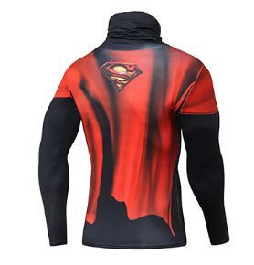 Superman "Dark" Long Sleeve Compression High Collar Rashguard-RashGuardStore
