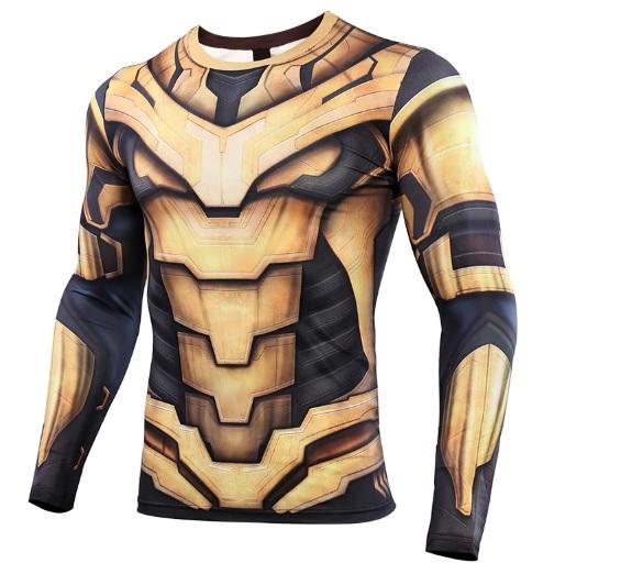 Thanos 'End Game Armor' Premium Compression Long Sleeve Rash Guard-RashGuardStore