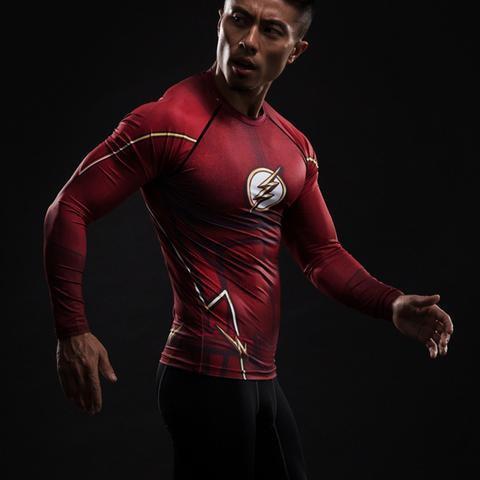 The Flash Compression Long Sleeve Rash Guard Reverse/Dark/Classic-RashGuardStore