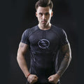 The Flash Compression Rashguard Short Sleeve Reverse/Dark/Red-RashGuardStore
