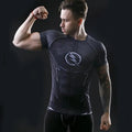 The Flash Compression Rashguard Short Sleeve Reverse/Dark/Red-RashGuardStore