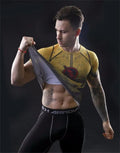 The Flash Compression Rashguard Short Sleeve Reverse/Dark/Red-RashGuardStore
