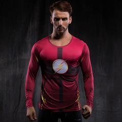 The Flash "Updated" Compression Long Sleeve Rash Guard Reverse/Dark/Classic-RashGuardStore
