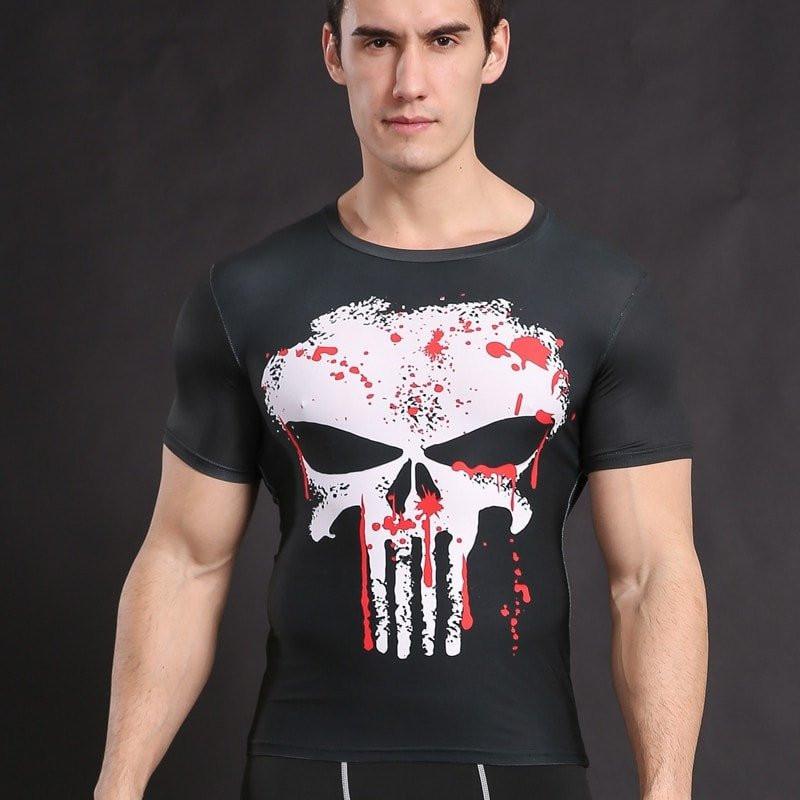 The Punisher "Blood" Short Sleeve Compression Rashguard-RashGuardStore