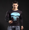 The Punisher 'Blue Skull' Long Sleeve Compression Rashguard-RashGuardStore