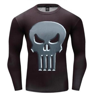 The Punisher 'Classic' Long Sleeve Compression Rashguard-RashGuardStore