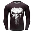 The Punisher 'Cracked Skull' Long Sleeve Compression Rashguard-RashGuardStore