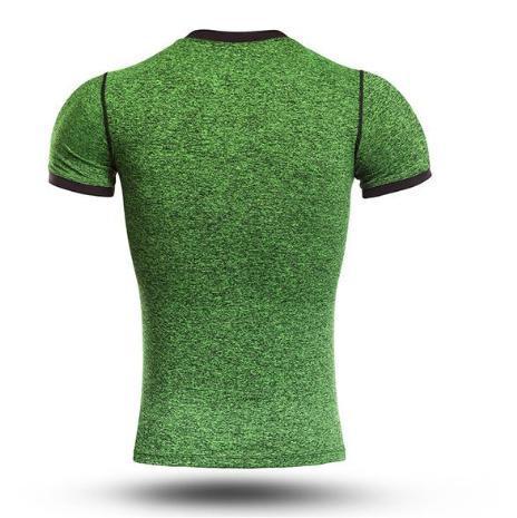 The Punisher 'Heathered' Green Short Sleeve Compression Rashguard-RashGuardStore