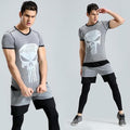 The Punisher 'Heathered' Grey Short Sleeve Compression Rashguard-RashGuardStore