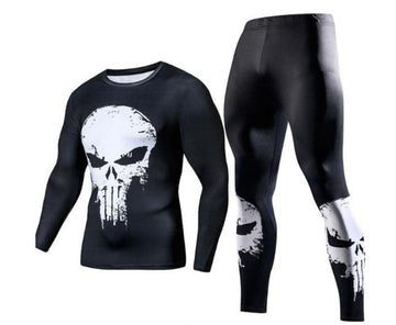 The Punisher Long Sleeve Compression Rash Guard Set-RashGuardStore