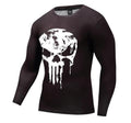 The Punisher 'Melting Skull' Long Sleeve Compression Rashguard-RashGuardStore