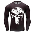 The Punisher 'Melting Skull' Long Sleeve Compression Rashguard-RashGuardStore