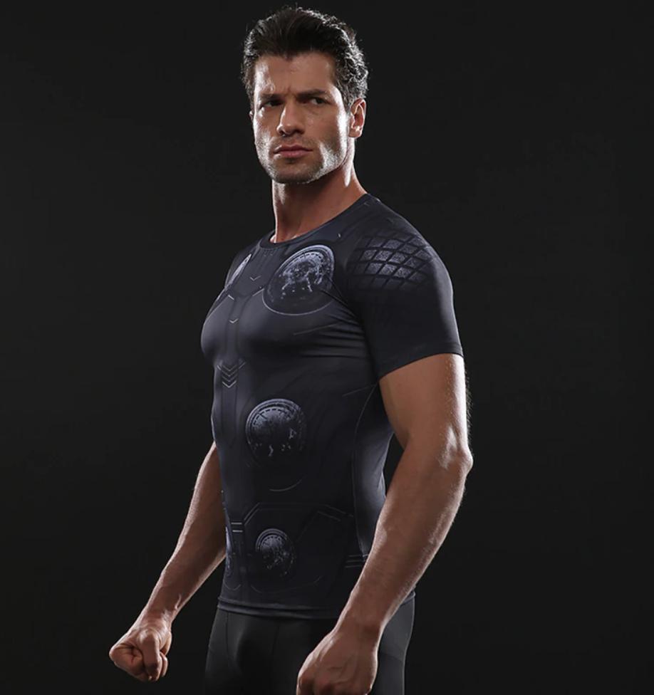 Thor 'Infinity War' Short Sleeve Compression Rash Guard-RashGuardStore