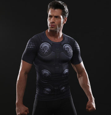 Thor 'Infinity War' Short Sleeve Compression Rash Guard-RashGuardStore