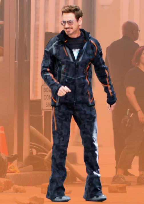 Tony Stark Iron Man Avengers Infinity War Camo Orange Hooded Thick Jacket-RashGuardStore