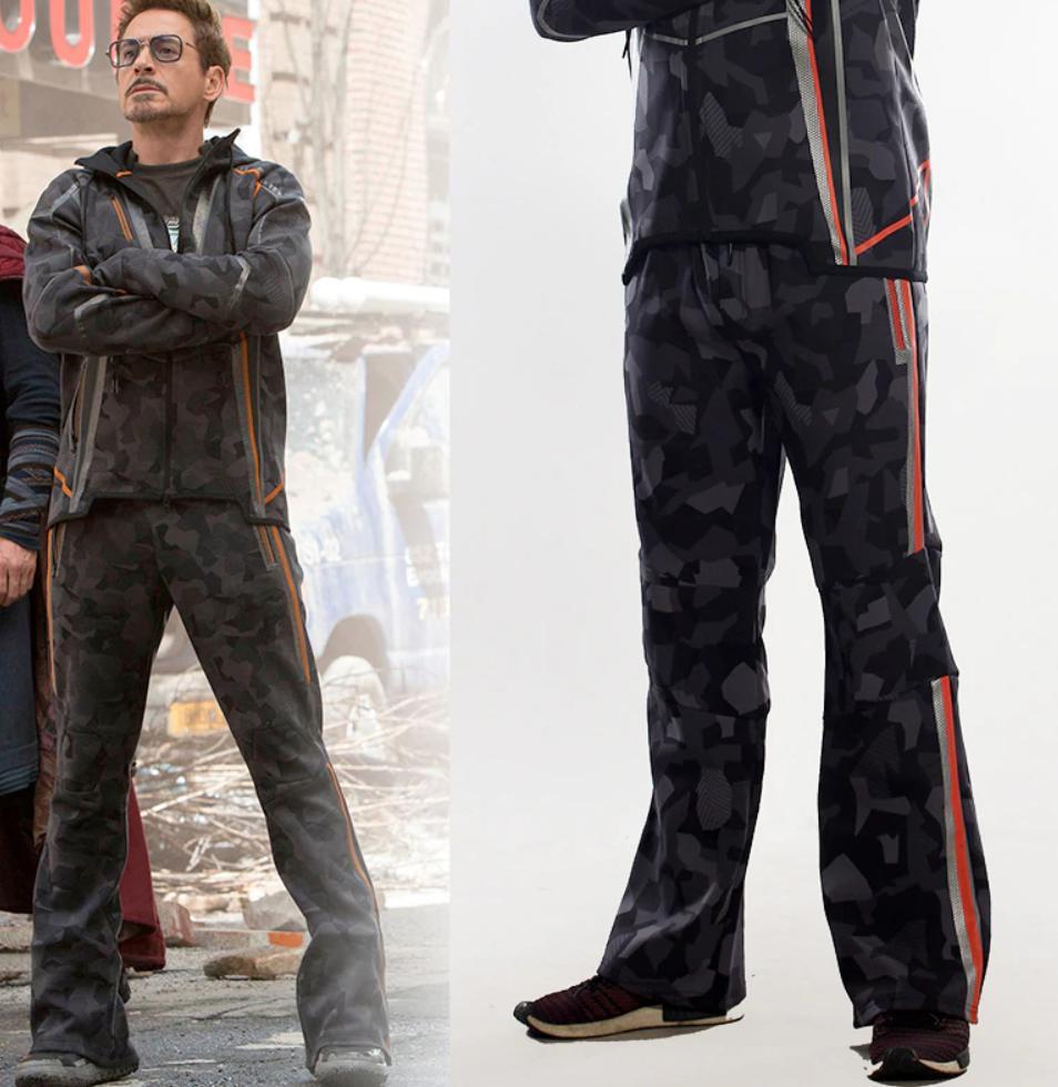 Tony Stark Iron Man Avengers Infinity War Camo Orange Hooded Thick Jacket-RashGuardStore