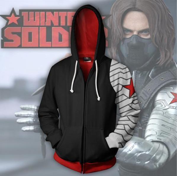 Winter Soldier 'Buck' Zip Up Hoodie-RashGuardStore
