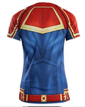 Women's Captain Marvel Carol Danvers Compression Short Sleeve Rashguard-RashGuardStore