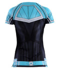 Women's Captain Marvel Carol Danvers 'Star Force' Kree Compression Short Sleeve Rashguard-RashGuardStore